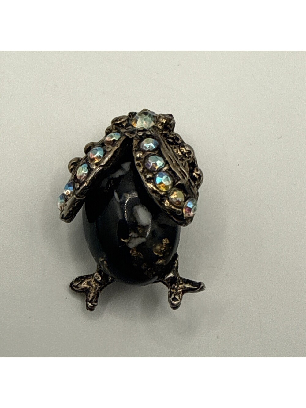 Vintage Brooch Fly Insect Multi Stones AJC Signed